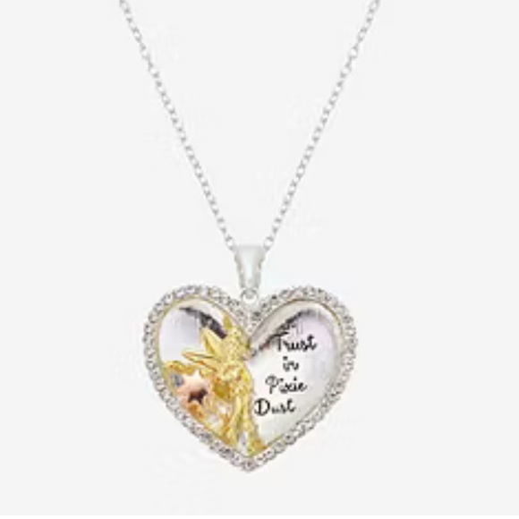 Disney Jewelry - Disney Classics Jewelry | Tinker Bell Heart Pendant Necklace